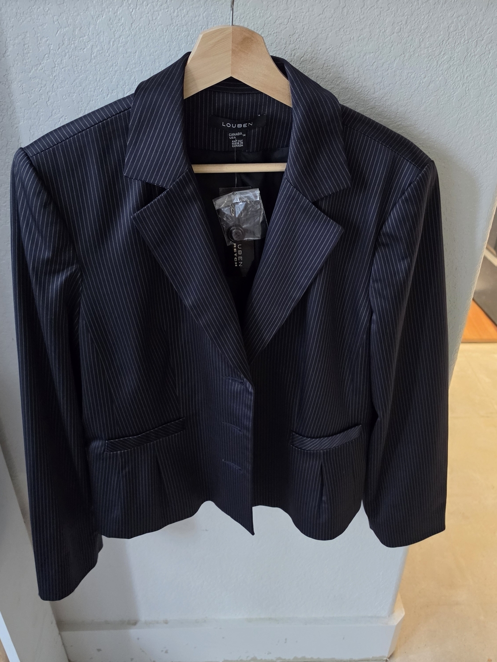 Navy Pinstripe Tailored Women's Blazer